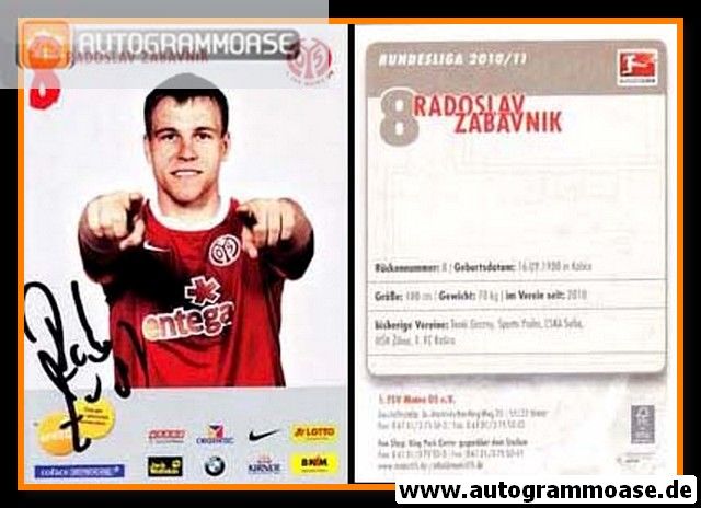 Autogramm Fussball | FSV Mainz 05 | 2010 | Radoslav ZABAVNIK