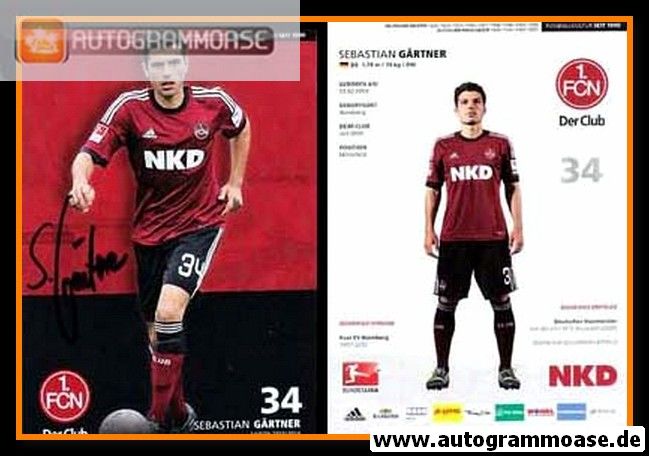 Autogramm Fussball | 1. FC Nürnberg | 2013 | Sebastian GÄRTNER