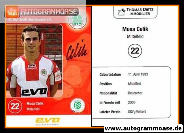 Autogramm Fussball | Rot-Weiss Oberhausen | 2007 | Musa CELIK