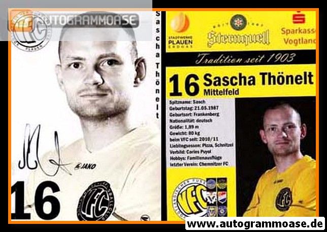 Autogramm Fussball | VFC Plauen | 2010er | Sascha THÖNELT