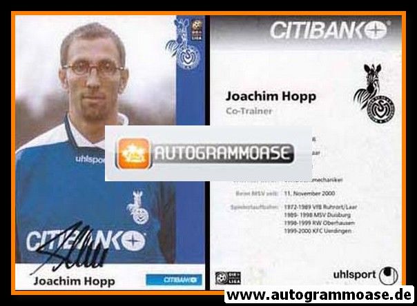 Autogramm Fussball | MSV Duisburg | 2000 | Joachim HOPP