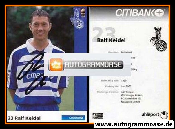 Autogramm Fussball | MSV Duisburg | 2001 | Ralf KEIDEL