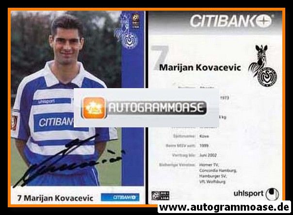 Autogramm Fussball | MSV Duisburg | 2000 | Marijan KOVACEVIC