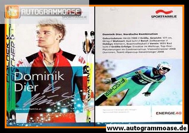 Autogramm Nordische Kombination | Dominik DIER | 2010er (Sportfamilie XL)