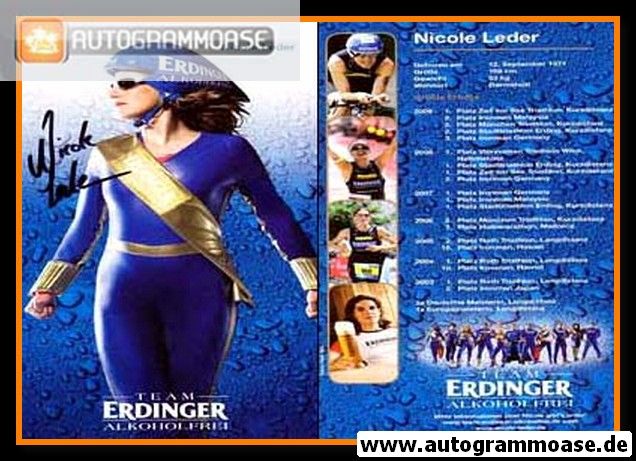 Autogramm Triathlon | Nicole LEDER | 2009 (Portrait Color) Erdinger XL
