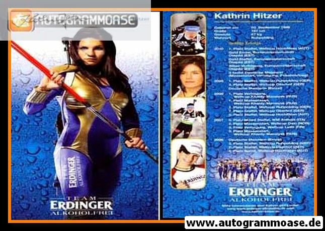 Autogramm Biathlon | Kathrin HITZER | 2010 (Portrait Color) Erdinger XL