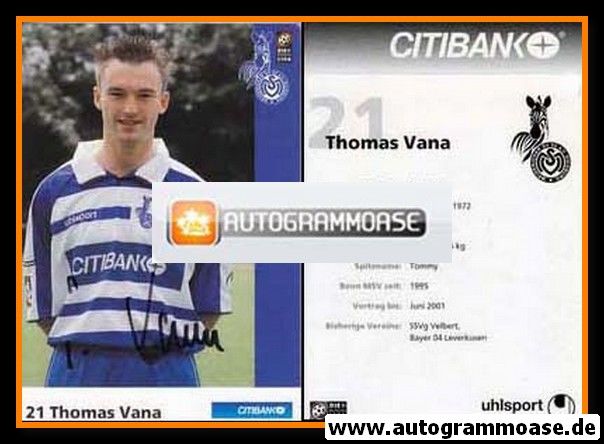 Autogramm Fussball | MSV Duisburg | 2000 | Thomas VANA