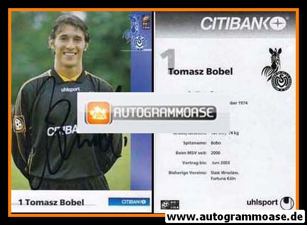 Autogramm Fussball | MSV Duisburg | 2001 | Tomasz BOBEL
