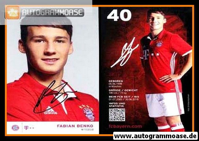 Autogramm Fussball | FC Bayern München | 2016 | Fabian BENKO