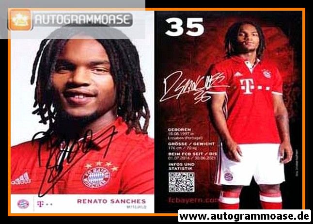Autogramm Fussball | FC Bayern München | 2016 | Renato SANCHES