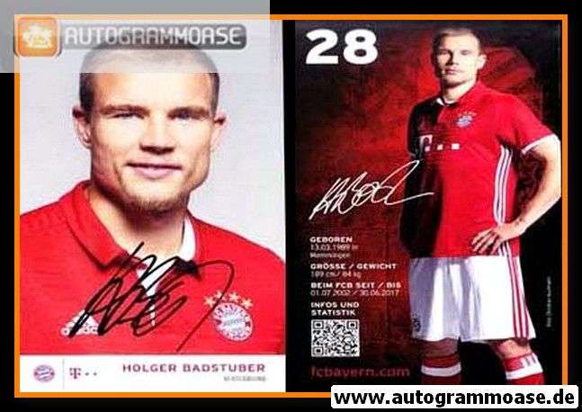 Autogramm Fussball | FC Bayern München | 2016 | Holger BADSTUBER