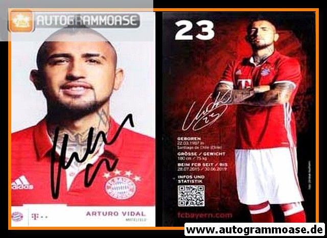 Autogramm Fussball | FC Bayern München | 2016 | Arturo VIDAL
