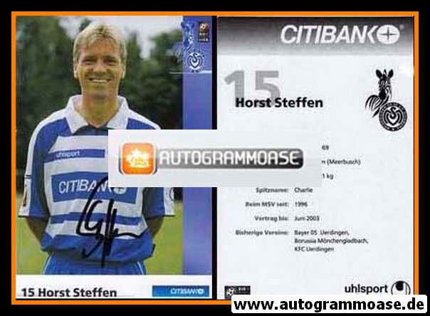 Autogramm Fussball | MSV Duisburg | 2001 | Horst STEFFEN