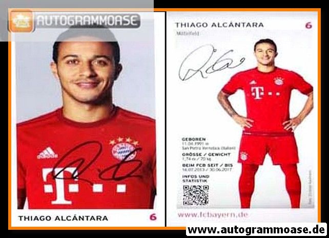 Autogramm Fussball | FC Bayern München | 2015 | Thiago ALCANTARA