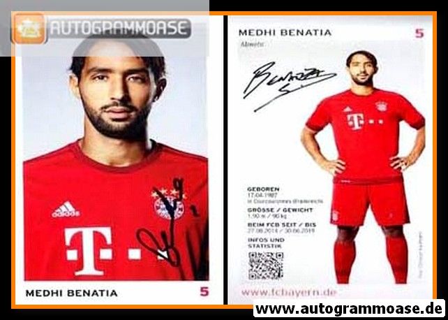 Autogramm Fussball | FC Bayern München | 2015 | Mehdi BENATIA
