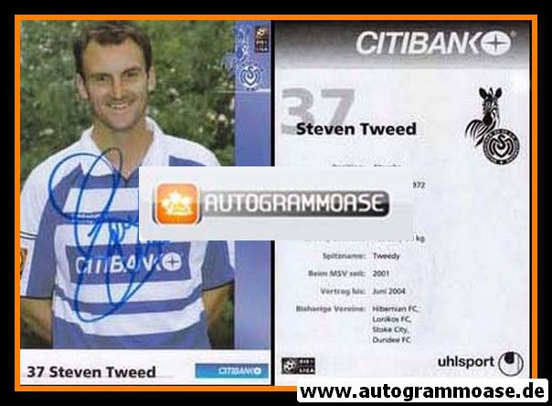 Autogramm Fussball | MSV Duisburg | 2001 | Steven TWEED