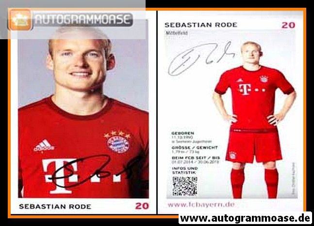 Autogramm Fussball | FC Bayern München | 2015 | Sebastian RODE