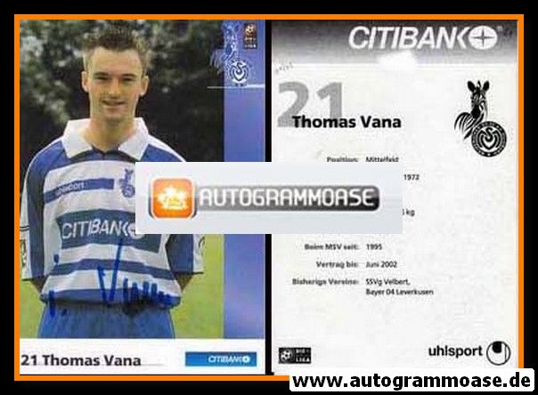 Autogramm Fussball | MSV Duisburg | 2001 | Thomas VANA