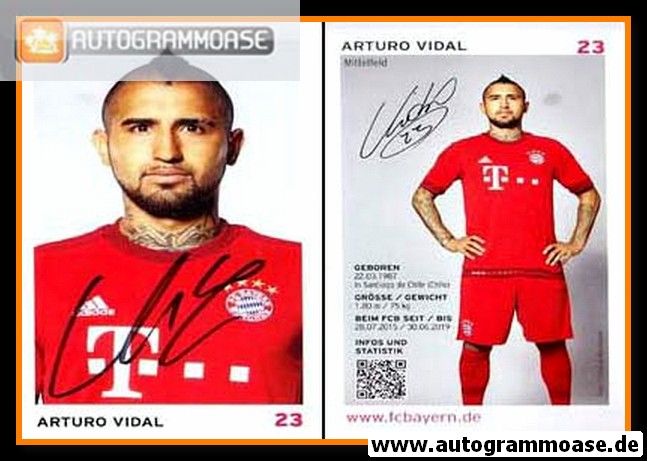 Autogramm Fussball | FC Bayern München | 2015 | Arturo VIDAL