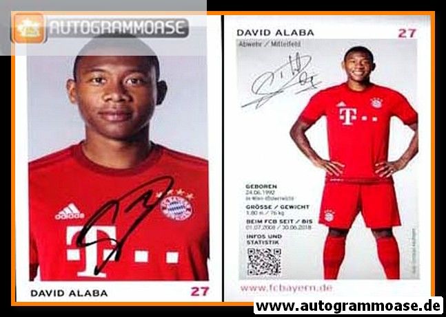 Autogramm Fussball | FC Bayern München | 2015 | David ALABA