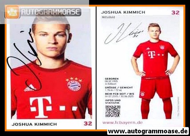 Autogramm Fussball | FC Bayern München | 2015 | Joshua KIMMICH