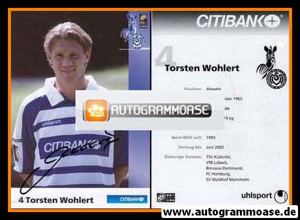 Autogramm Fussball | MSV Duisburg | 2001 | Torsten WOHLERT