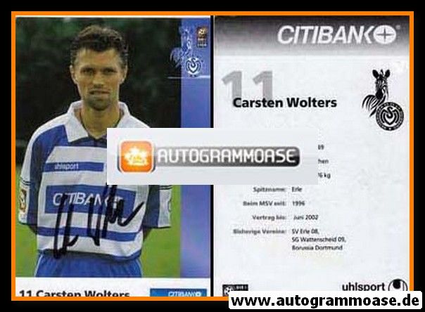 Autogramm Fussball | MSV Duisburg | 2001 | Carsten WOLTERS