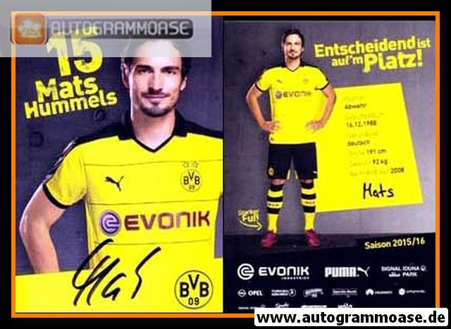 Autogramm Fussball | Borussia Dortmund | 2015 | Mats HUMMELS