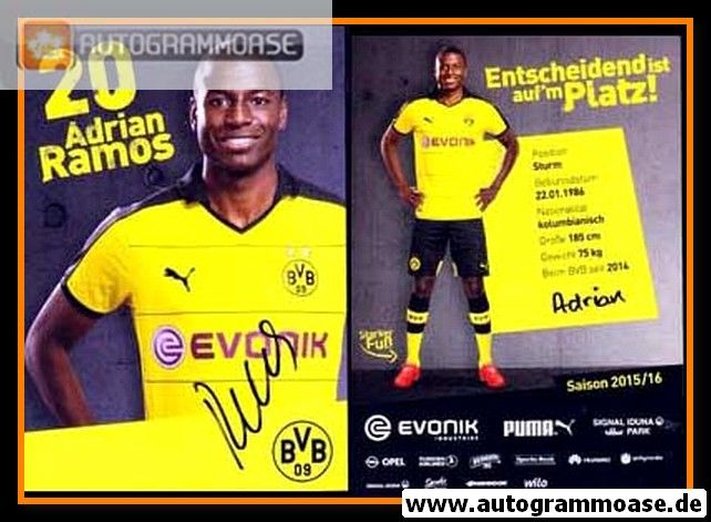 Autogramm Fussball | Borussia Dortmund | 2015 | Adrian RAMOS