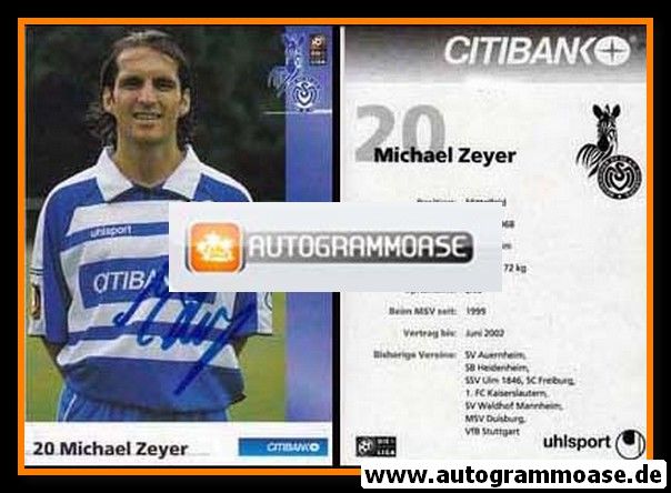 Autogramm Fussball | MSV Duisburg | 2001 | Michael ZEYER