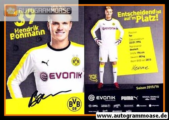 Autogramm Fussball | Borussia Dortmund | 2015 | Hendrik BONMANN