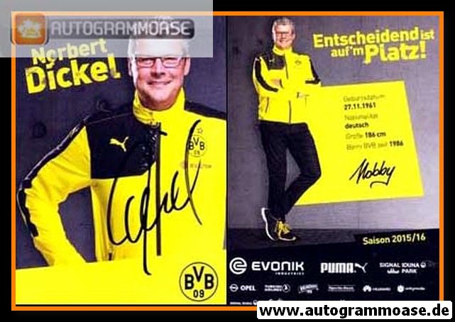 Autogramm Fussball | Borussia Dortmund | 2015 | Norbert DICKEL