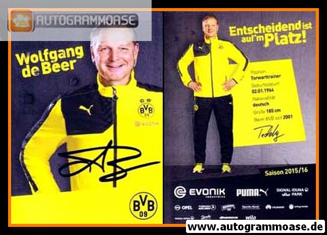 Autogramm Fussball | Borussia Dortmund | 2015 | Wolfgang DE BEER