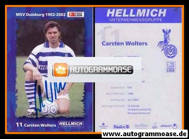 Autogramm Fussball | MSV Duisburg | 2002 | Carsten WOLTERS