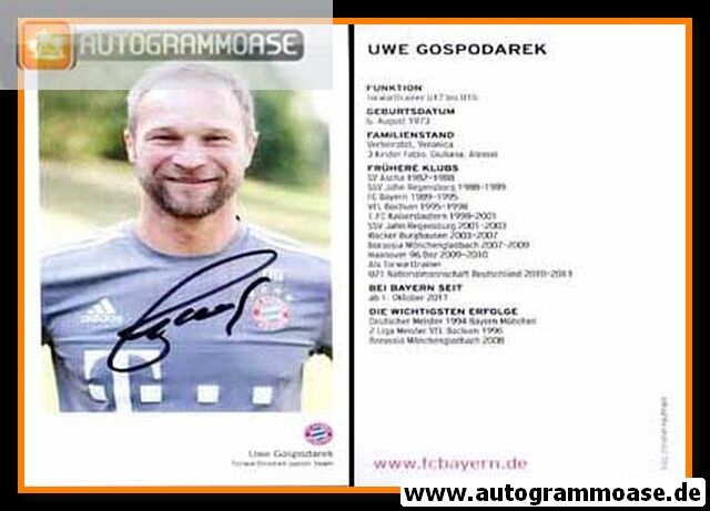 Autogramm Fussball | FC Bayern München | 2015 | Uwe GOSPODAREK