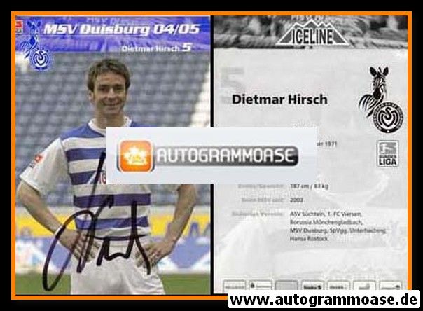 Autogramm Fussball | MSV Duisburg | 2004 | Dietmar HIRSCH