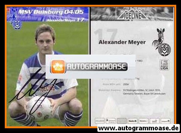 Autogramm Fussball | MSV Duisburg | 2004 | Alexander MEYER