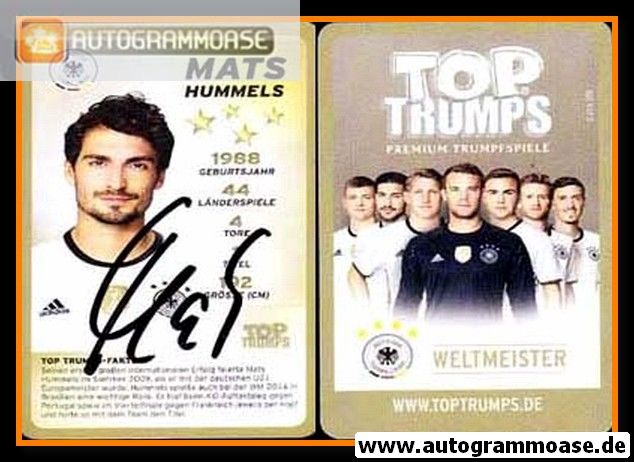 Autogramm Fussball | DFB | 2014 Top Trumps | Mats HUMMELS