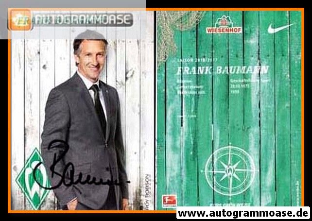 Autogramm Fussball | SV Werder Bremen | 2016 | Frank BAUMANN