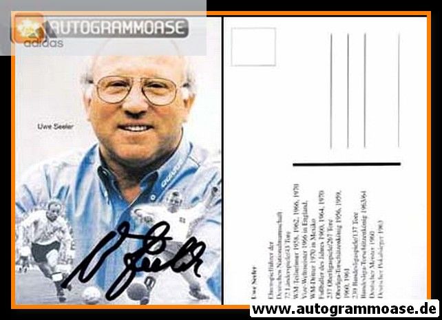 Autogramm Fussball | DFB | 2000er Adidas | Uwe SEELER (Collage)