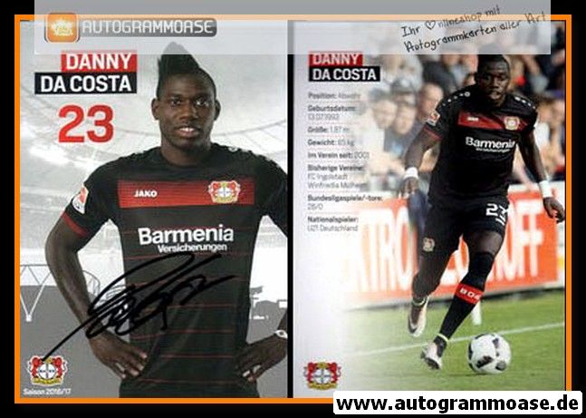 Autogramm Fussball | Bayer Leverkusen | 2016 | Danny DA COSTA