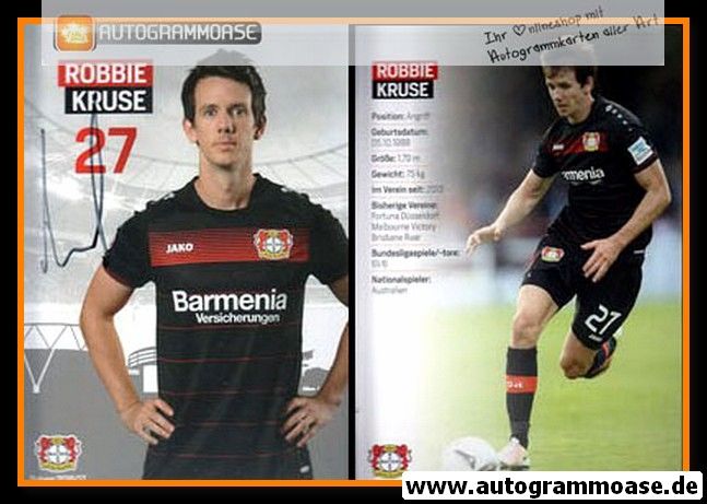 Autogramm Fussball | Bayer Leverkusen | 2016 | Robbie KRUSE