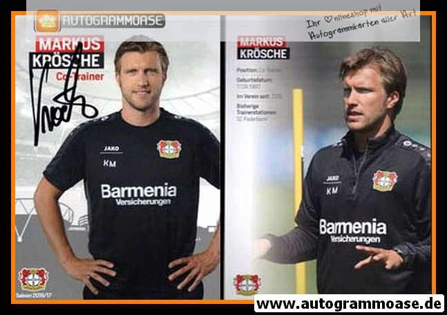 Autogramm Fussball | Bayer Leverkusen | 2016 | Markus KRÖSCHE