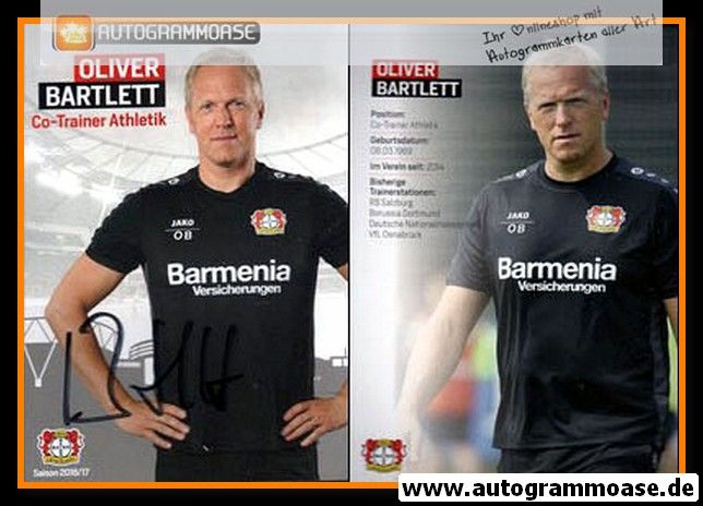 Autogramm Fussball | Bayer Leverkusen | 2016 | Oliver BARTLETT