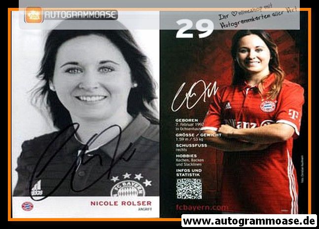 Autogramm Fussball (D) | FC Bayern München | 2016 | Nicole ROLSER