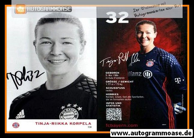 Autogramm Fussball (D) | FC Bayern München | 2016 | Tinja-Riikka KORPELA