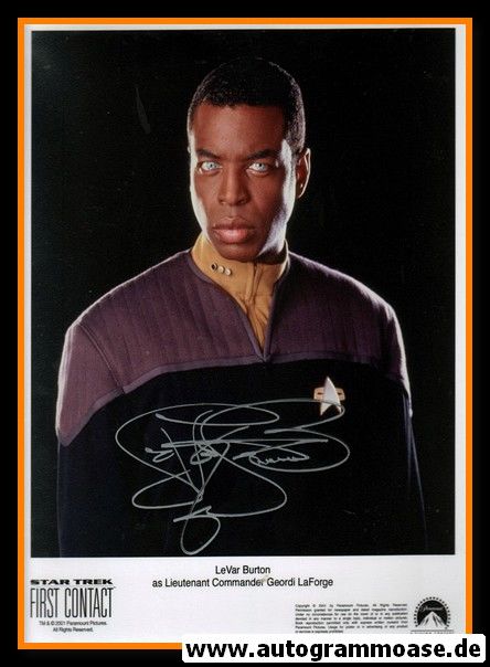 Autogramm Film (USA) | LeVar BURTON | 2001 Foto "Star Trek" (Geordi LaForge)