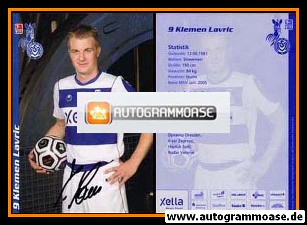 Autogramm Fussball | MSV Duisburg | 2006 | Klemen LAVRIC