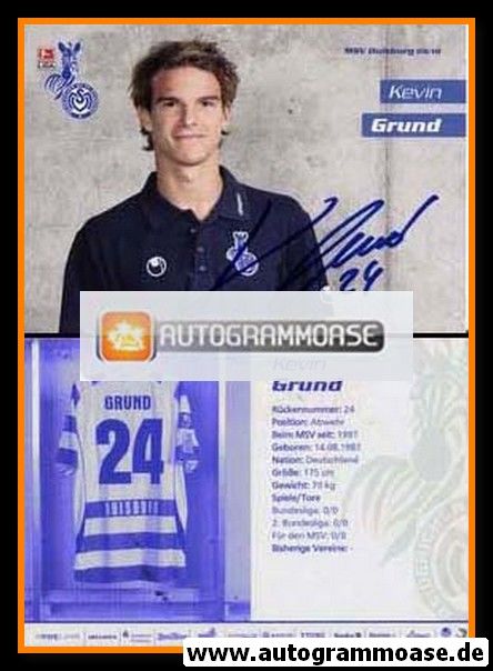 Autogramm Fussball | MSV Duisburg | 2009 | Kevin GRUND