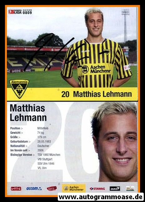 Autogramm Fussball | Alemannia Aachen | 2008 | Matthias LEHMANN